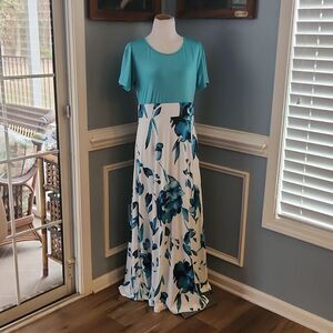 Women new turquoise maxi dress 3XL